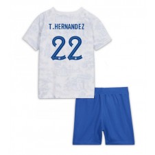 Frankrike Theo Hernandez #22 Bortaställ Barn VM 2022 Korta ärmar (+ Korta byxor)
